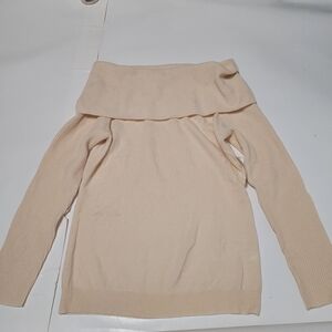 Banana Republic Off white cream wool cashmere off the shoulder sweater
